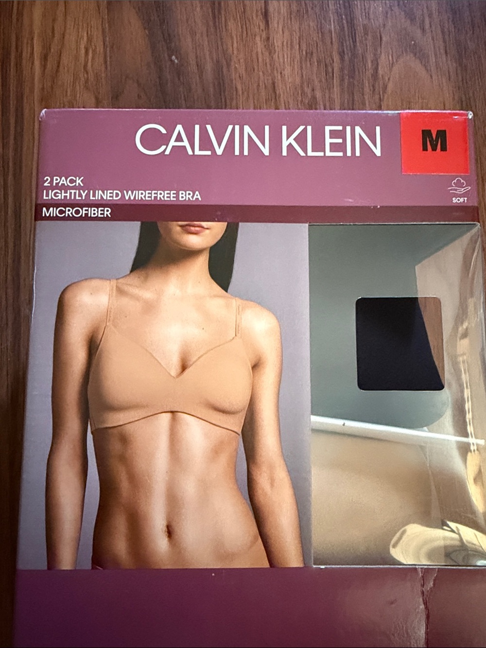 Calvin Klein Beige Microfiber Lightly Lined Wirefree Bra - 2 Pack